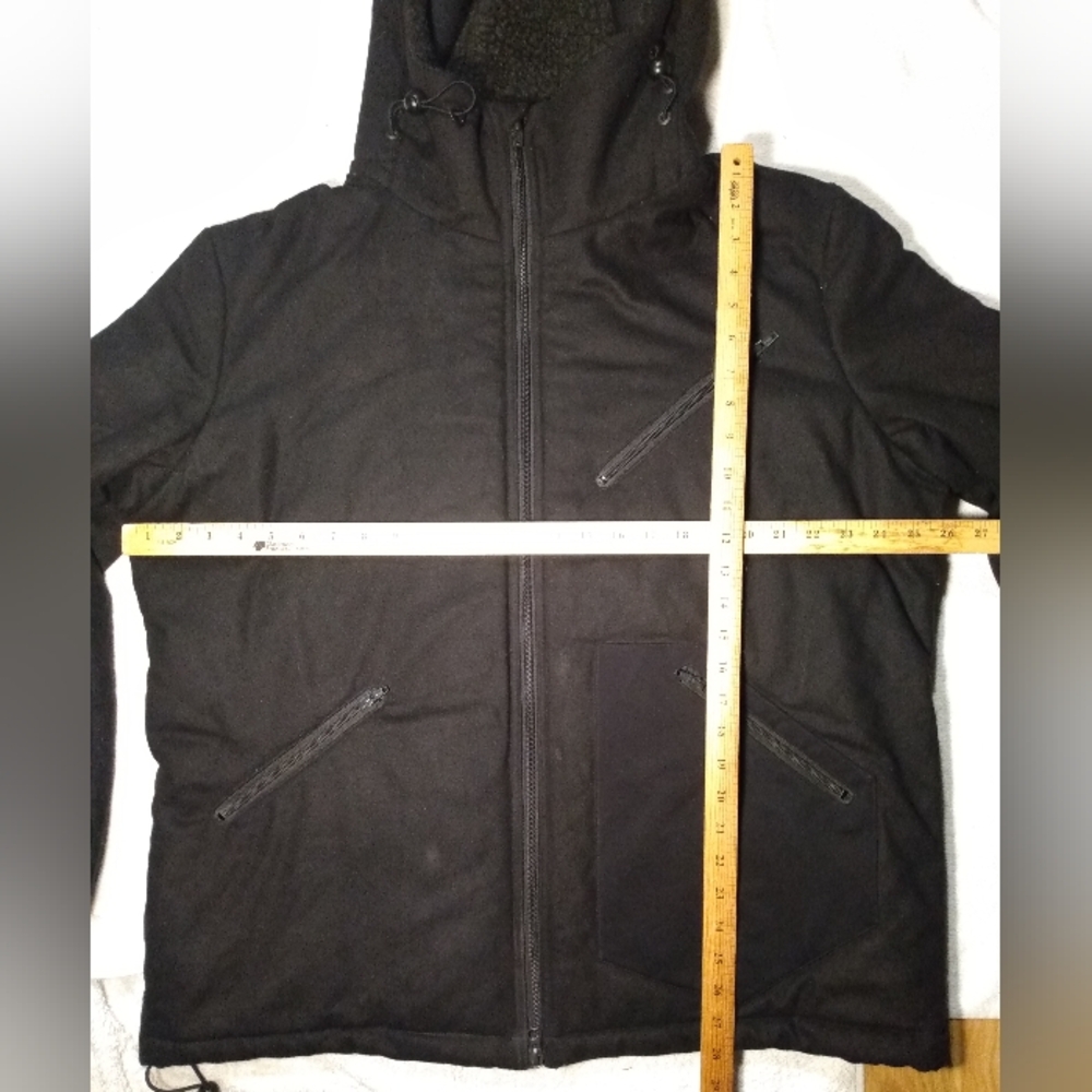 Y-3 Adidas Japan Heavy Wool Blend Lined Deep Pile Fleece Hoodie Winter Jacket XL - Picture 14 of 14